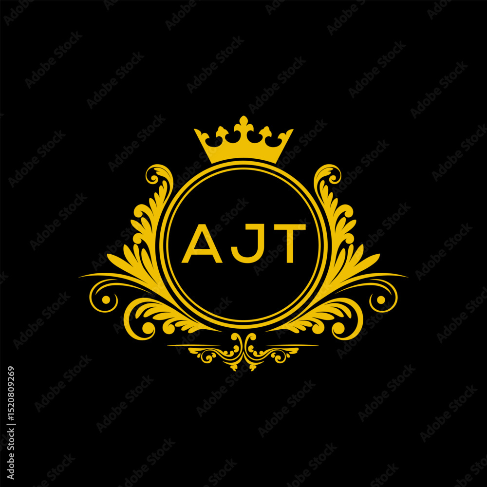 Fototapeta premium Initial AJT Letter Linked Logo for business and company identity. Modern AJT Letter Logo Vector Template with modern trendy golden logo. 