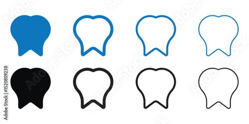 tooth icon set vector. dental symbol icon