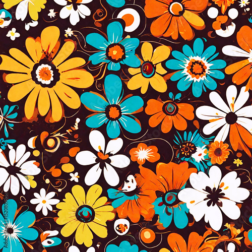 70s Inspired Retro Floral Design
