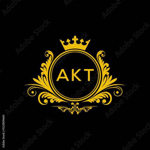 Initial AKT Letter Linked Logo for business and company identity. Modern AKT Letter Logo Vector Template with modern trendy golden logo.
