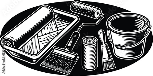 Home Renovation Tools Icon Set  Solid Style DIY & Maintenance Symbols for Home Improvement Projects