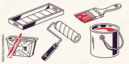 Home Renovation Tools Icon Set  Solid Style DIY & Maintenance Symbols for Home Improvement Projects