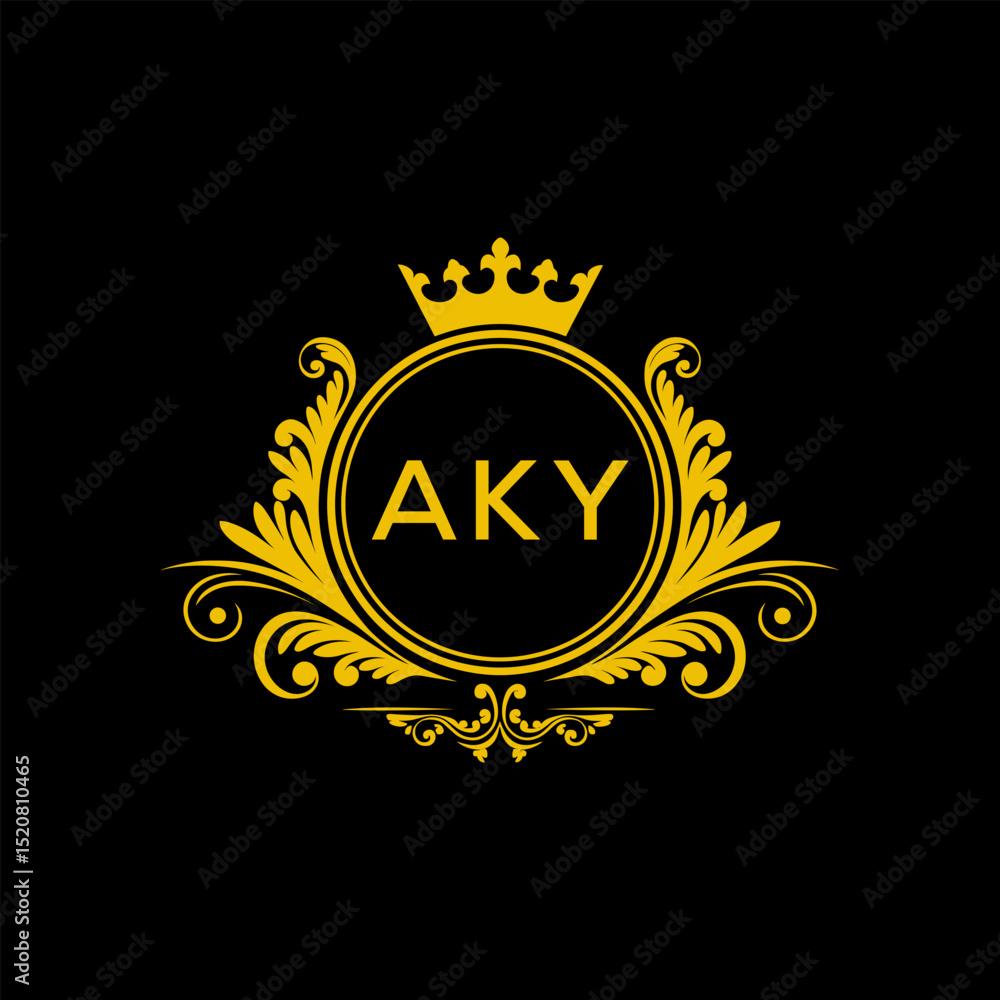 Fototapeta premium Initial AKY Letter Linked Logo for business and company identity. Modern AKY Letter Logo Vector Template with modern trendy golden logo. 