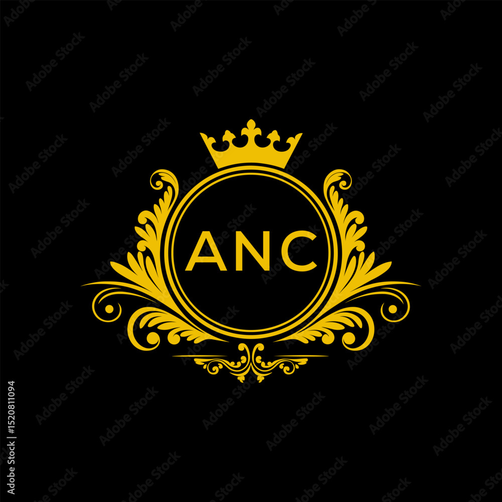 Fototapeta premium Initial ANC Letter Linked Logo for business and company identity. Modern ANC Letter Logo Vector Template with modern trendy golden logo. 