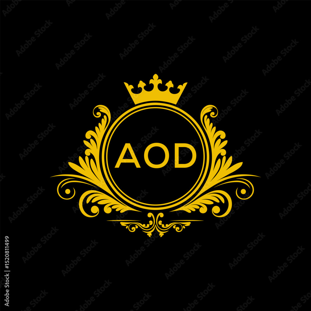 Fototapeta premium Initial AOD Letter Linked Logo for business and company identity. Modern AOD Letter Logo Vector Template with modern trendy golden logo. 