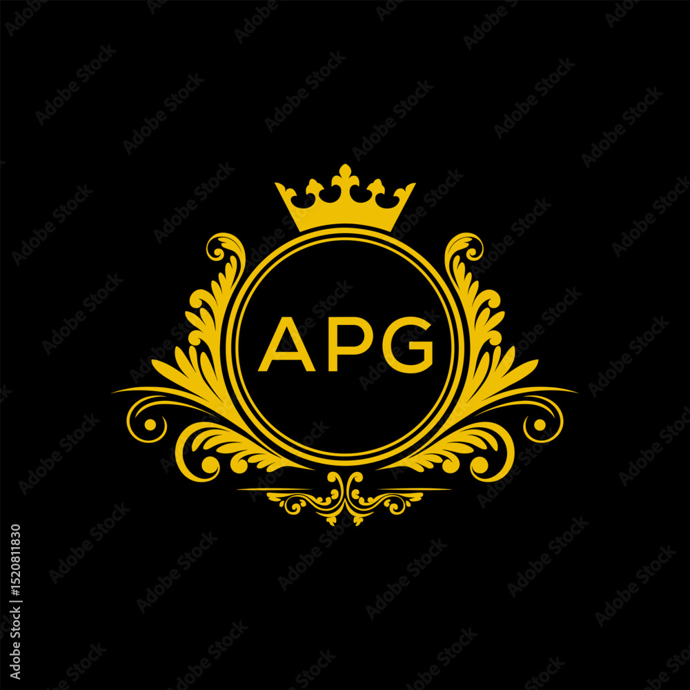 Fototapeta premium Initial APG Letter Linked Logo for business and company identity. Modern APG Letter Logo Vector Template with modern trendy golden logo.