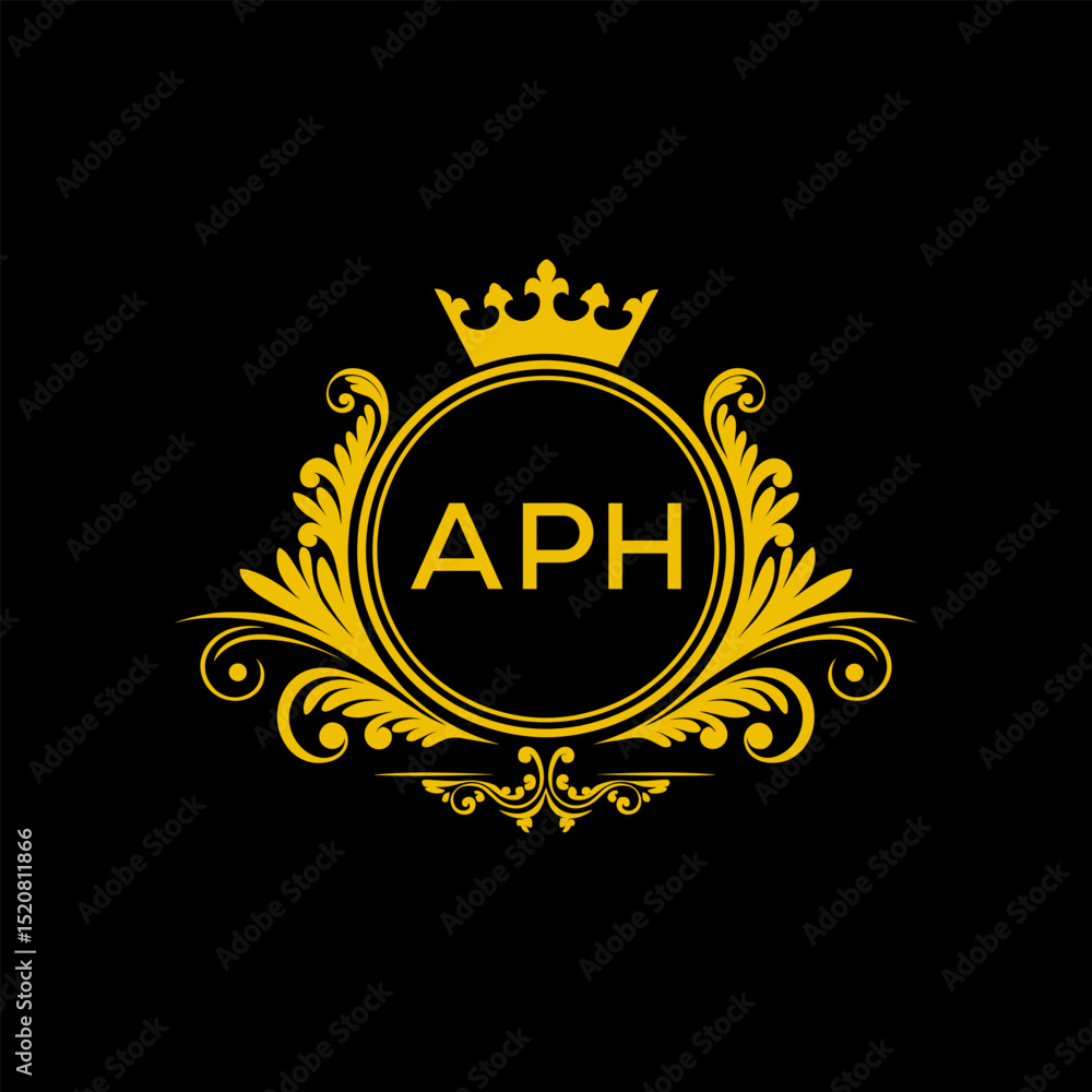 Fototapeta premium Initial APH Letter Linked Logo for business and company identity. Modern APH Letter Logo Vector Template with modern trendy golden logo. 