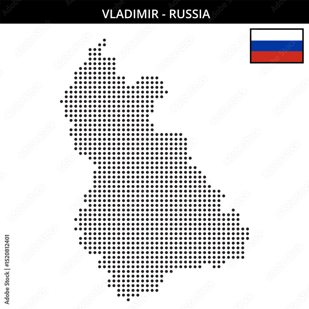 Obraz premium Medium dots map of Vladimir in Russia