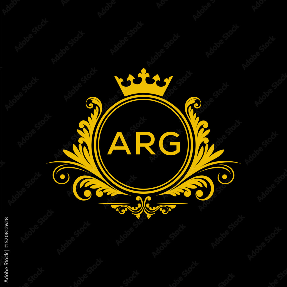 Fototapeta premium Initial ARG Letter Linked Logo for business and company identity. Modern ARG Letter Logo Vector Template with modern trendy golden logo. 