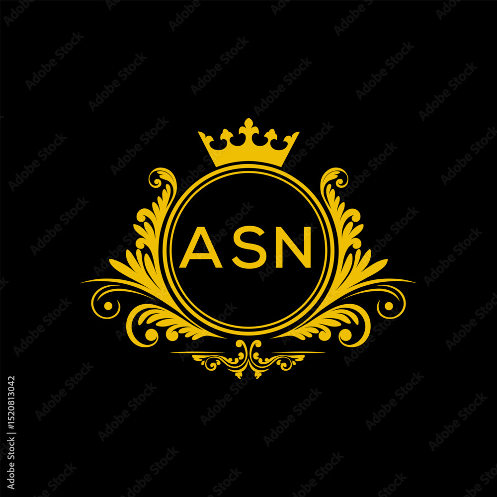 Fototapeta premium Initial ASN Letter Linked Logo for business and company identity. Modern ASN Letter Logo Vector Template with modern trendy golden logo. 