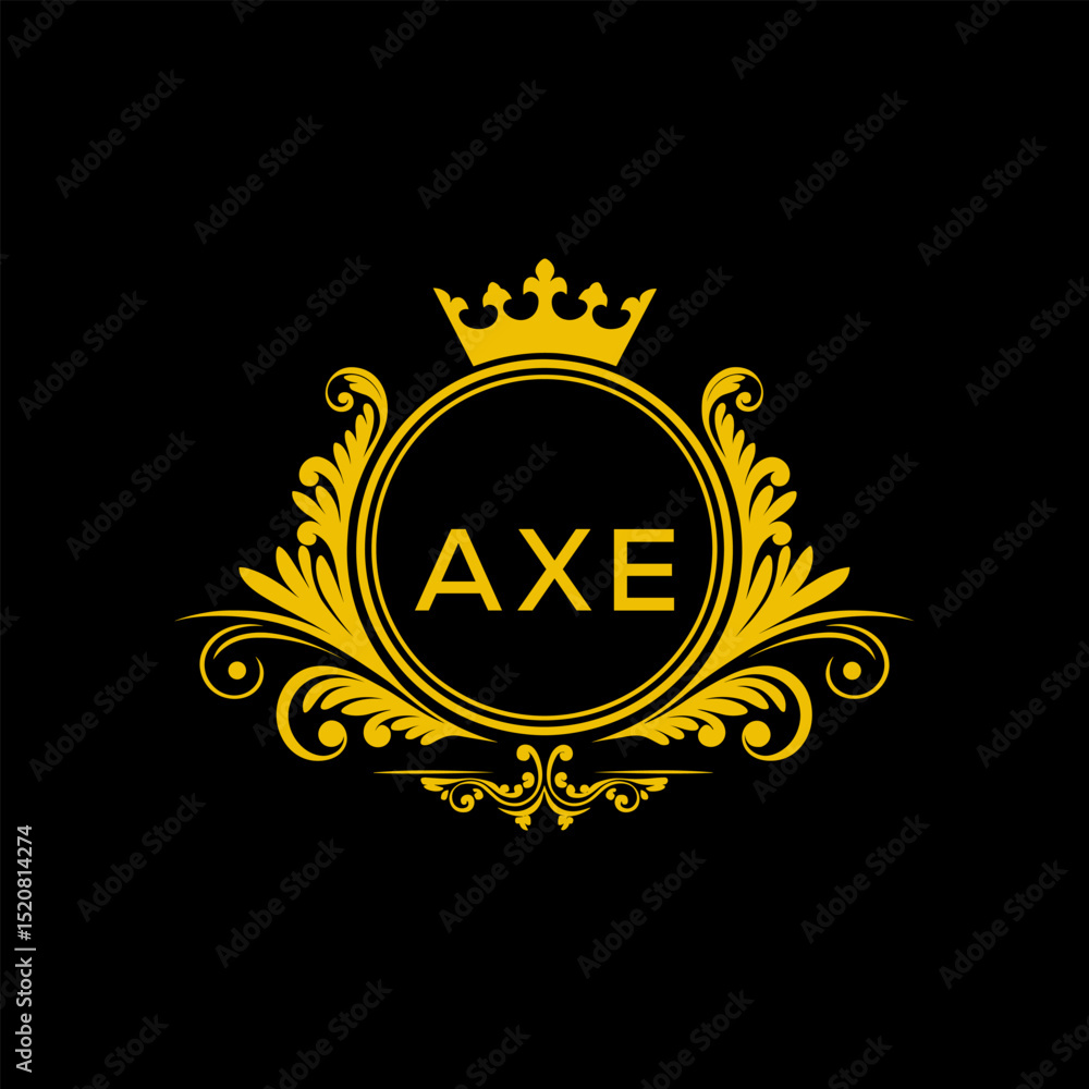 Fototapeta premium Initial AXE Letter Linked Logo for business and company identity. Modern AXE Letter Logo Vector Template with modern trendy golden logo. 