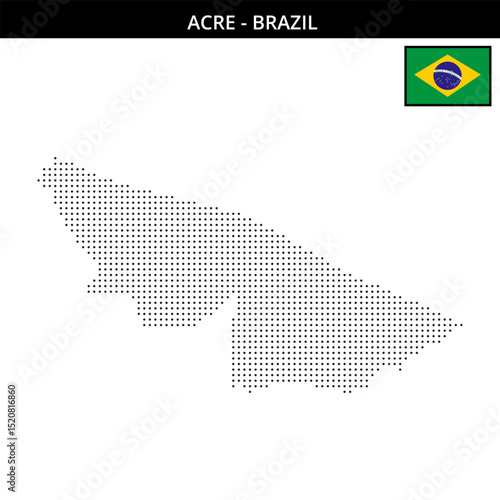 Small dots map of acre in Brazil