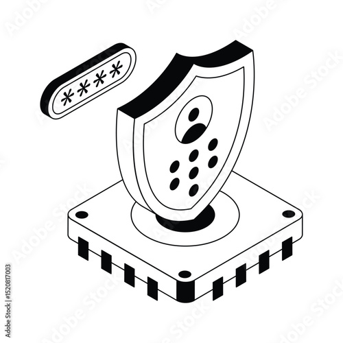 A well crafted isometric icon of secure profile management