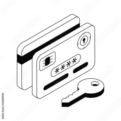 A visually appealing isometric icon of smart card access