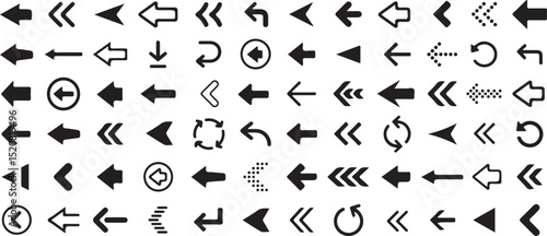 arrows, direction, navigation, icon, set, collection, vector, illustration, pointing, symbols, sign, forward, 