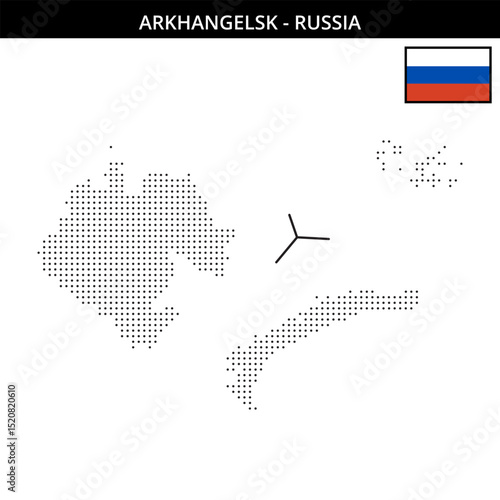 Small dots map of arkhangelsk in Russia