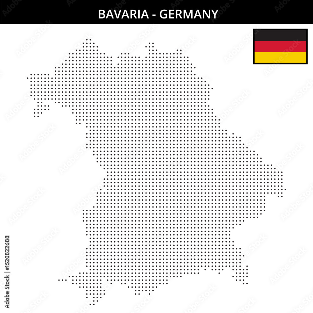 Fototapeta premium Small dots map of bavaria in Germany