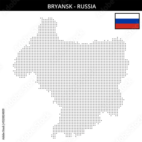 Small dots map of Bryansk in Russia