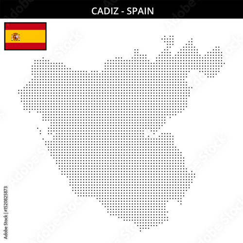 Small dots map of cadiz in Spain