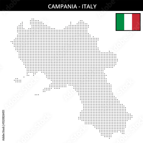 Small dots map of campania in Italy