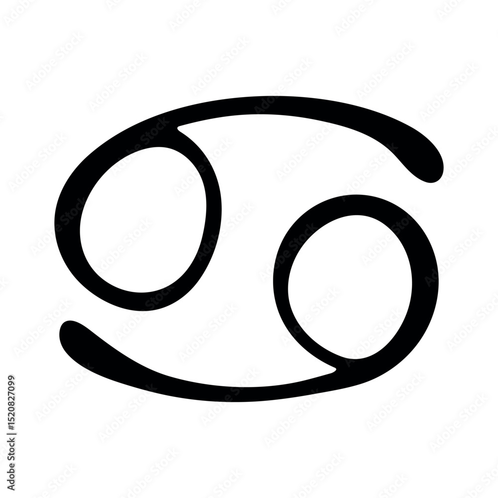 Hand drawn cancer zodiac sign Esoteric symbol doodle Astrology clipart Element for design Hand drawn cancer zodiac sign Esoteric symbol doodle Astrology clipart Element for design
