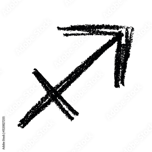 Hand drawn sagittarius zodiac sign Esoteric symbol doodle Astrology clipart Element for design