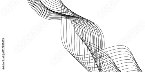 Abstract black background with a glowing abstract waves. Abstract wave element for design. Digital frequency track equalizer, Futuristic background design. Long exposure, Light painting photography.