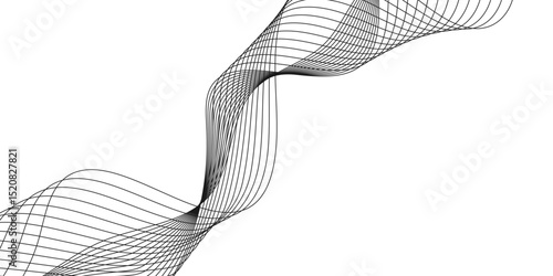 Abstract black background with a glowing abstract waves. Abstract wave element for design. Digital frequency track equalizer, Futuristic background design. Long exposure, Light painting photography.