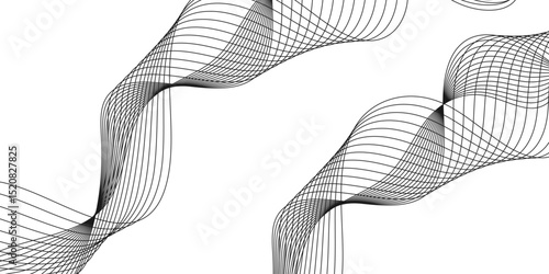 Abstract black background with a glowing abstract waves. Abstract wave element for design. Digital frequency track equalizer, Futuristic background design. Long exposure, Light painting photography.
