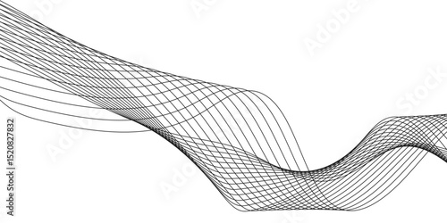 Abstract black background with a glowing abstract waves. Abstract wave element for design. Digital frequency track equalizer, Futuristic background design. Long exposure, Light painting photography.