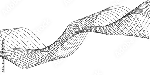 Abstract black background with a glowing abstract waves. Abstract wave element for design. Digital frequency track equalizer, Futuristic background design. Long exposure, Light painting photography.