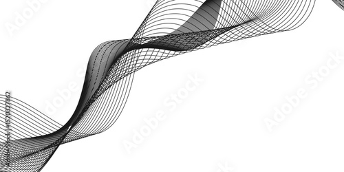 Abstract black background with a glowing abstract waves. Abstract wave element for design. Digital frequency track equalizer, Futuristic background design. Long exposure, Light painting photography.