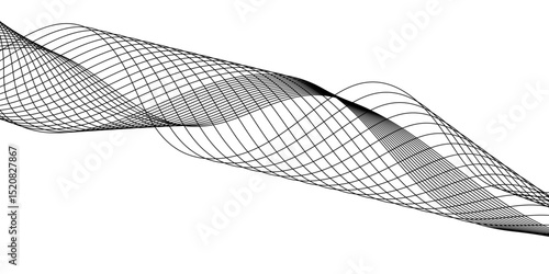 Abstract black background with a glowing abstract waves. Abstract wave element for design. Digital frequency track equalizer, Futuristic background design. Long exposure, Light painting photography.