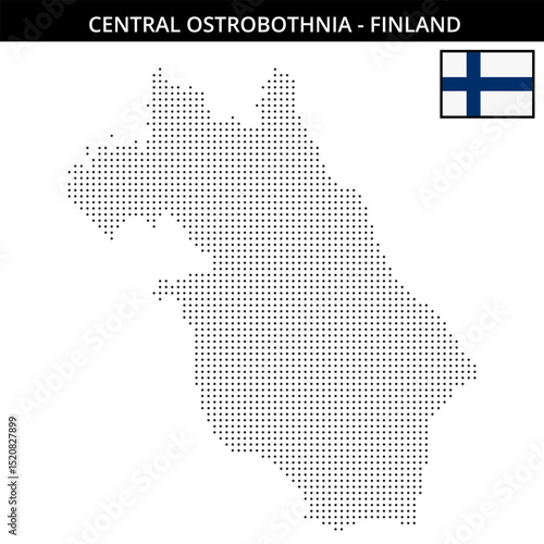 Small dots map of central-ostrobothnia in Finland