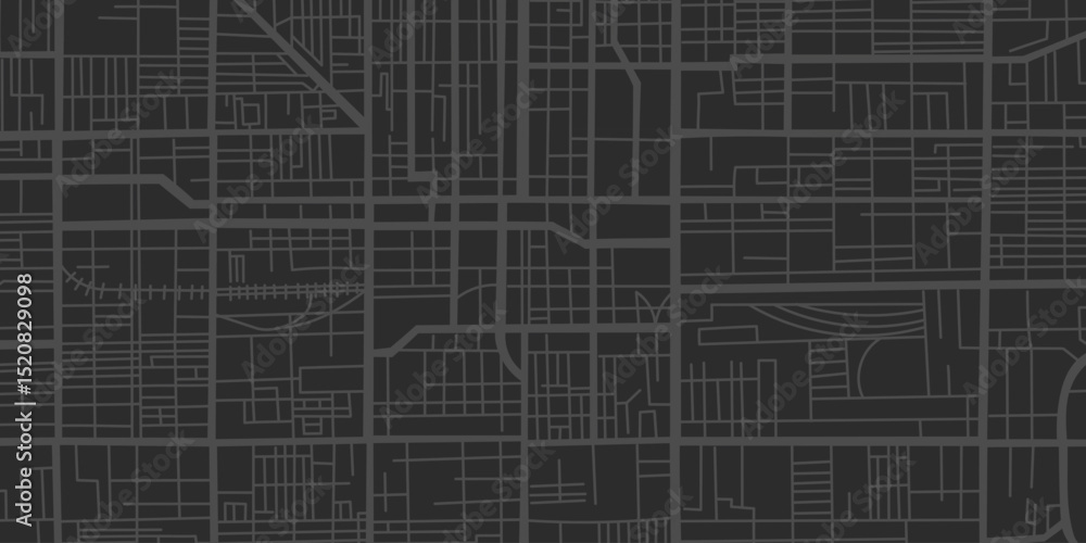 Black city map background in a flat style. Concept of a travel, destination, location, route. Vector banner, top view. Black city map background in a flat style. Concept of a travel, destination, location, route. Vector banner, top view.
