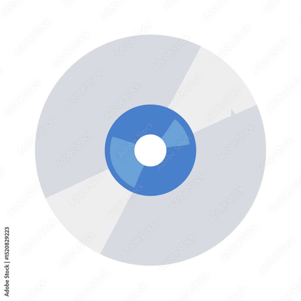 Blue and white CD disk icon in flat style Blue and white CD disk icon in flat style