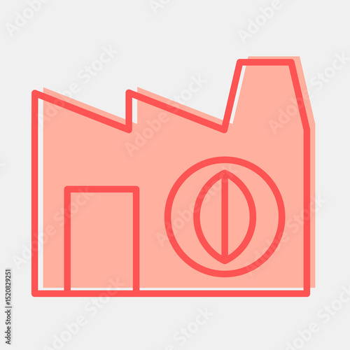 Icon biological power plant. Renewable energy elements. Icon in two tone style.