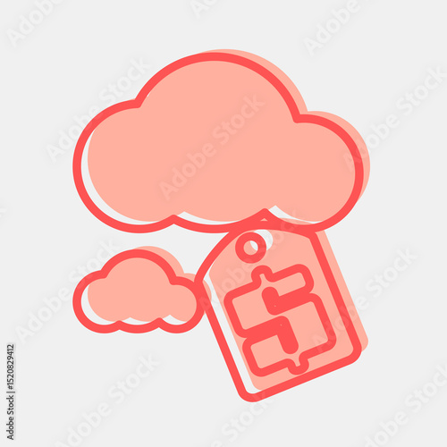 Icon carbon pricing. Renewable energy elements. Icon in two tone style.