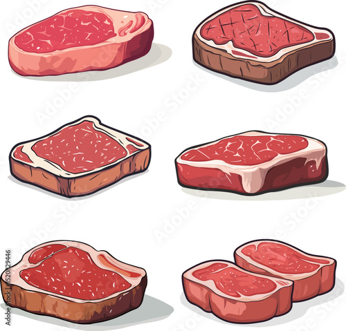 Cartoon steak illustration material	
