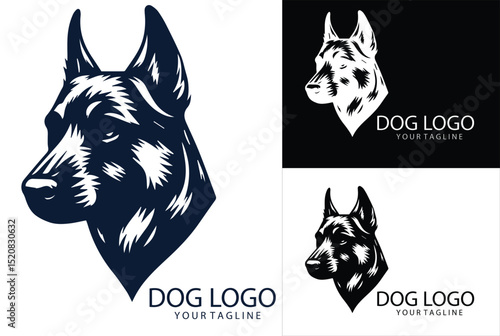 Powerful Side-View Dog Head in Clean Vector Style — Ideal for Dog Breeders, Working Dog Clubs