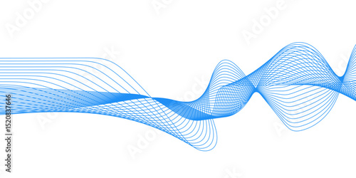 Abstract blue background with a glowing abstract waves. Abstract wave element for design. Digital frequency track equalizer, Futuristic background design. Long exposure, Light painting photography.