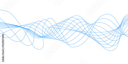 Abstract blue background with a glowing abstract waves. Abstract wave element for design. Digital frequency track equalizer, Futuristic background design. Long exposure, Light painting photography.