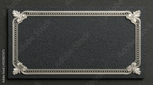 Black Textured Plaque with Elegant Silver Trim