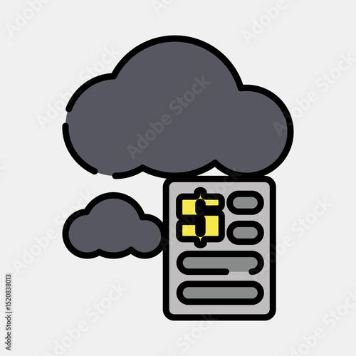 Icon carbon tax. Renewable energy elements. Icon in filled line style.