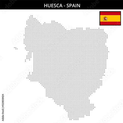 Small dots map of huesca in Spain