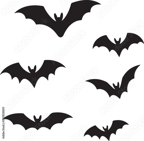 Halloween bat silhouette bat and bats. silhouettes of bat vector set