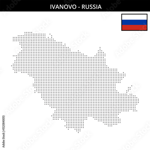 Small dots map of Ivanovo in Russia