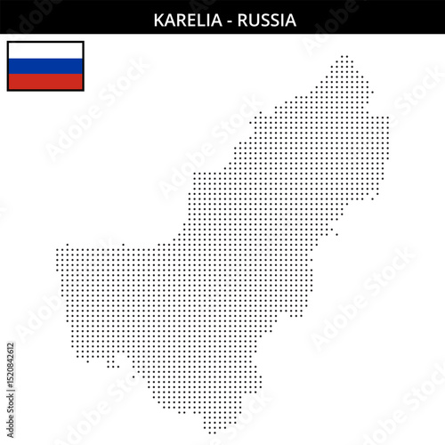 Small dots map of Karelia in Russia