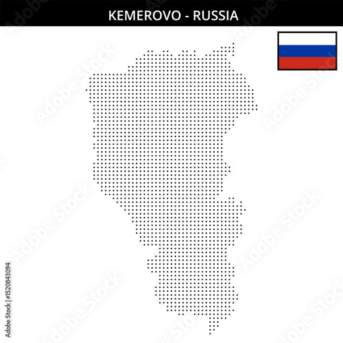 Small dots map of Kemerovo in Russia