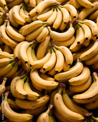 Fresh banana yellow background